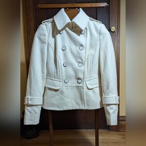 Vintage New York and Company Collection Ivory wool dress coat size small